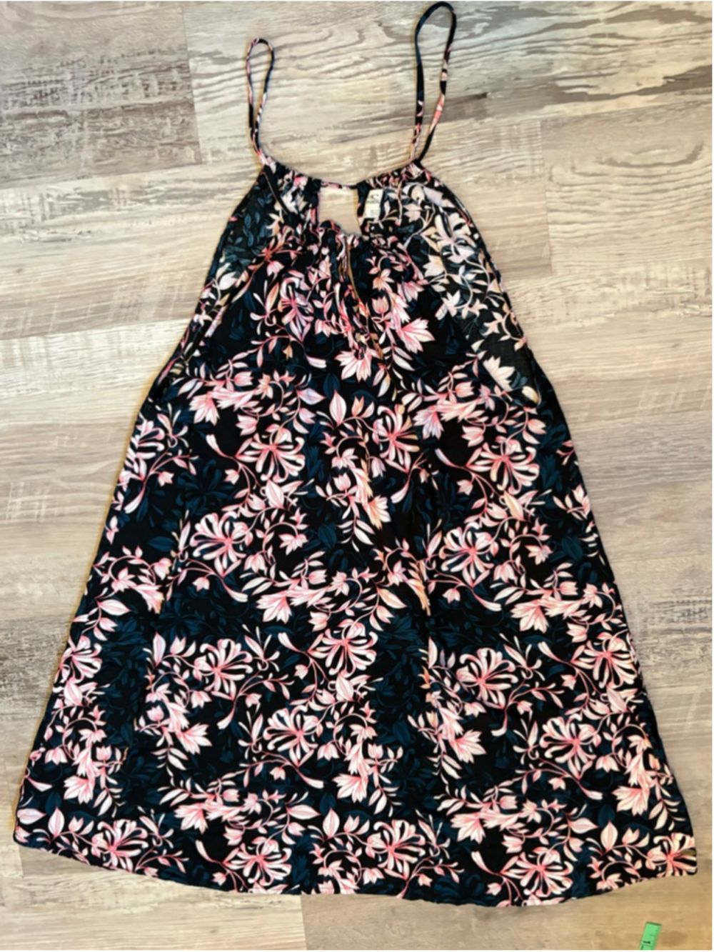 O'Neill Black Pink Floral Mini Summer Dress L